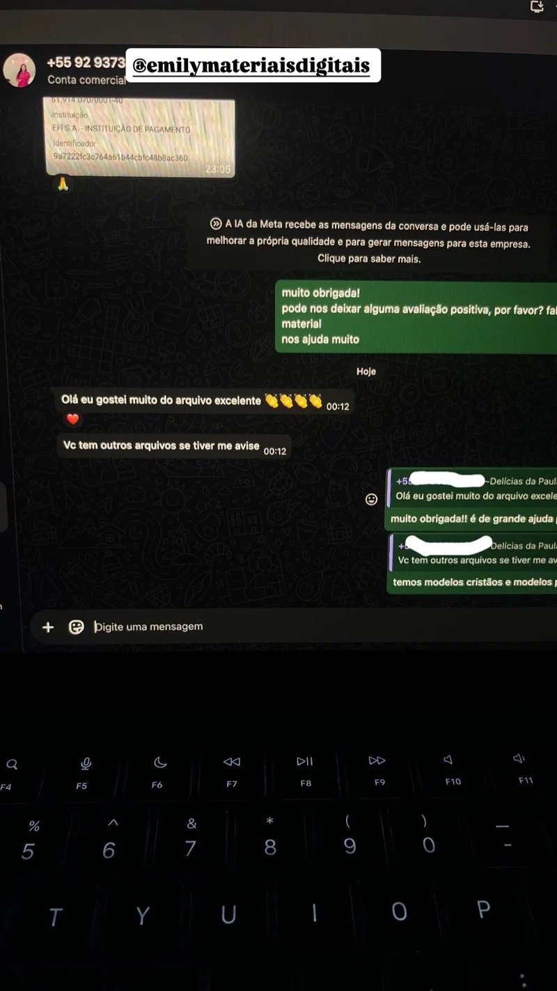 Mensagem de cliente no WhatsApp